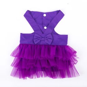 Pet Skirt Comfortable Breathable Dog Strap Gauze Skirt (Option: Purple-S)