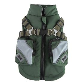 Pet Supplies Chest Back Zipper (Option: DZ272 Army Green-S)