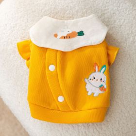 Dog Carrot Rabbit Lapel Sweater Thin Clothes (Option: Yellow Bunny-S)