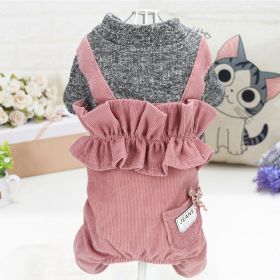 Pet Clothes Dog Four-legged Pet Clothes (Option: Lace Suspender Pants Pink-L)