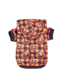 Pet Clothes Small And Medium Sized Dog Cat Pet Halloween Pumpkin Belt (Option: Plaid Pumpkin-S)