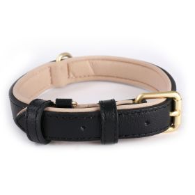 Lychee Pattern Dog Collar Diving Cotton Anti-strangulation (Option: Black-M)